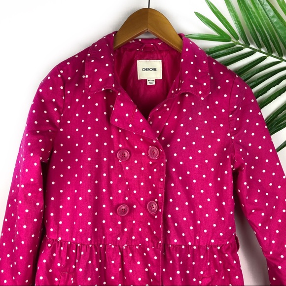 Cherokee Girls Pink Polkadot Coat XL - Picture 3 of 5